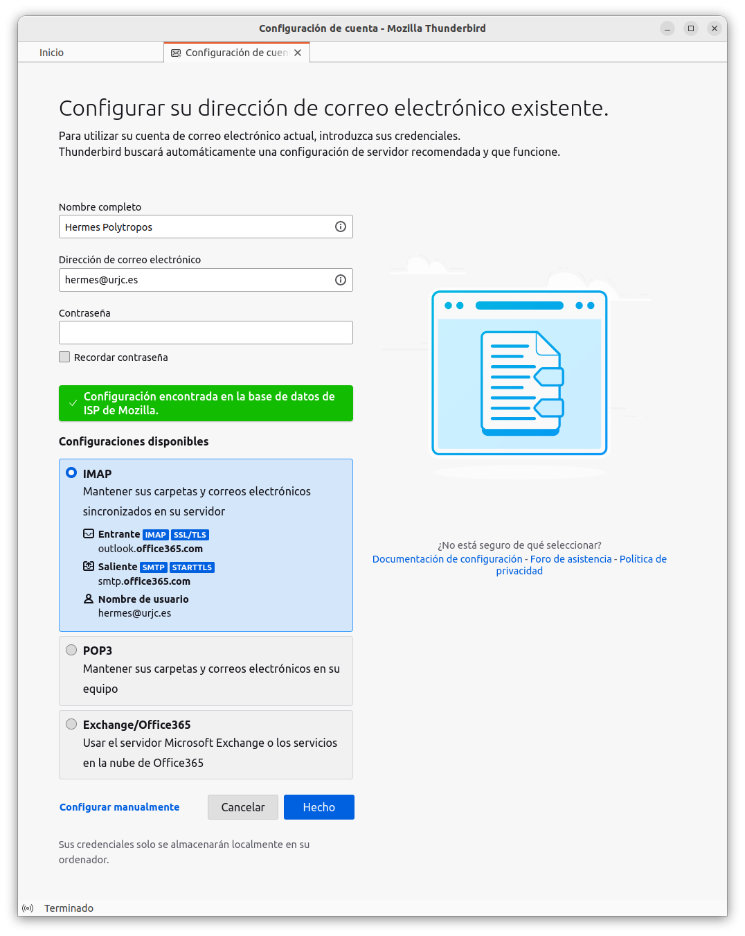 Configuración de cuenta